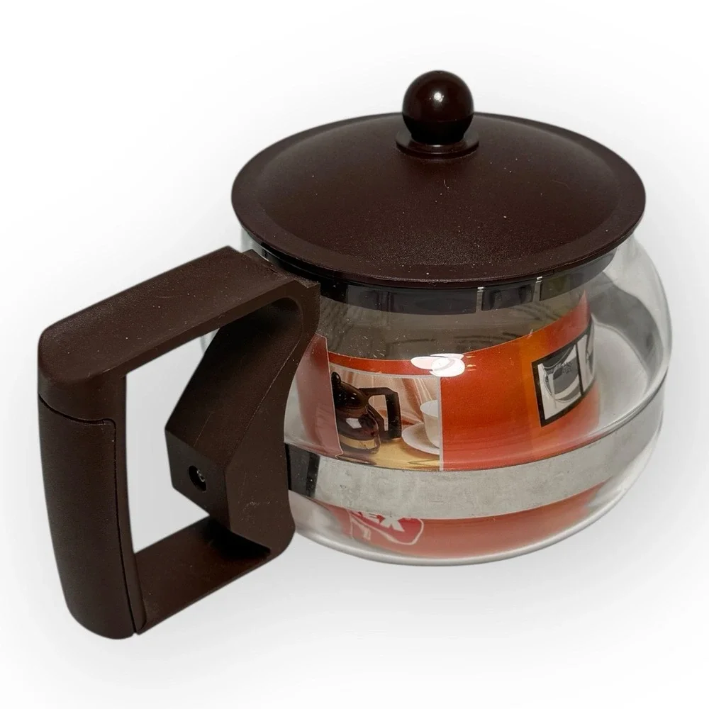 VTG NOS Pyrex Glass Tea Pot 1.2L #771 Brown Plastic Lid & Handle France 1980s
